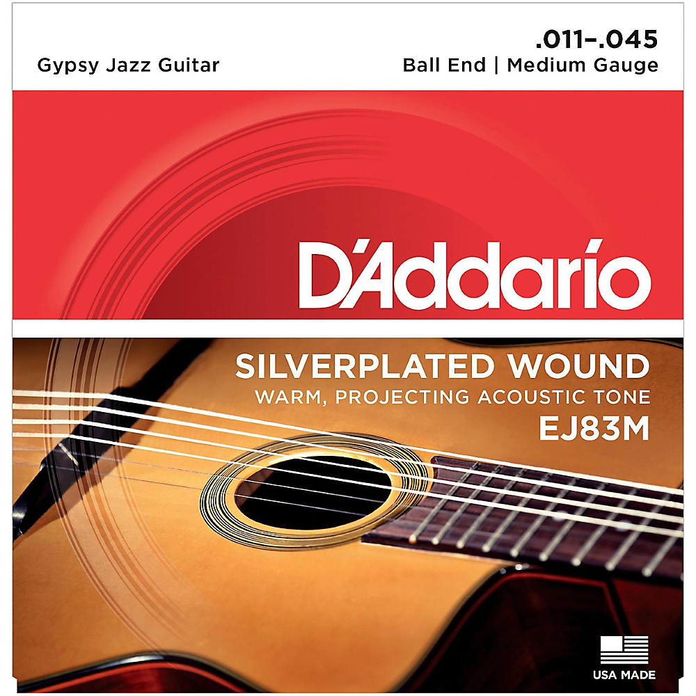 ej83m gypsy jazz silver wound medium acoustic guitar strings