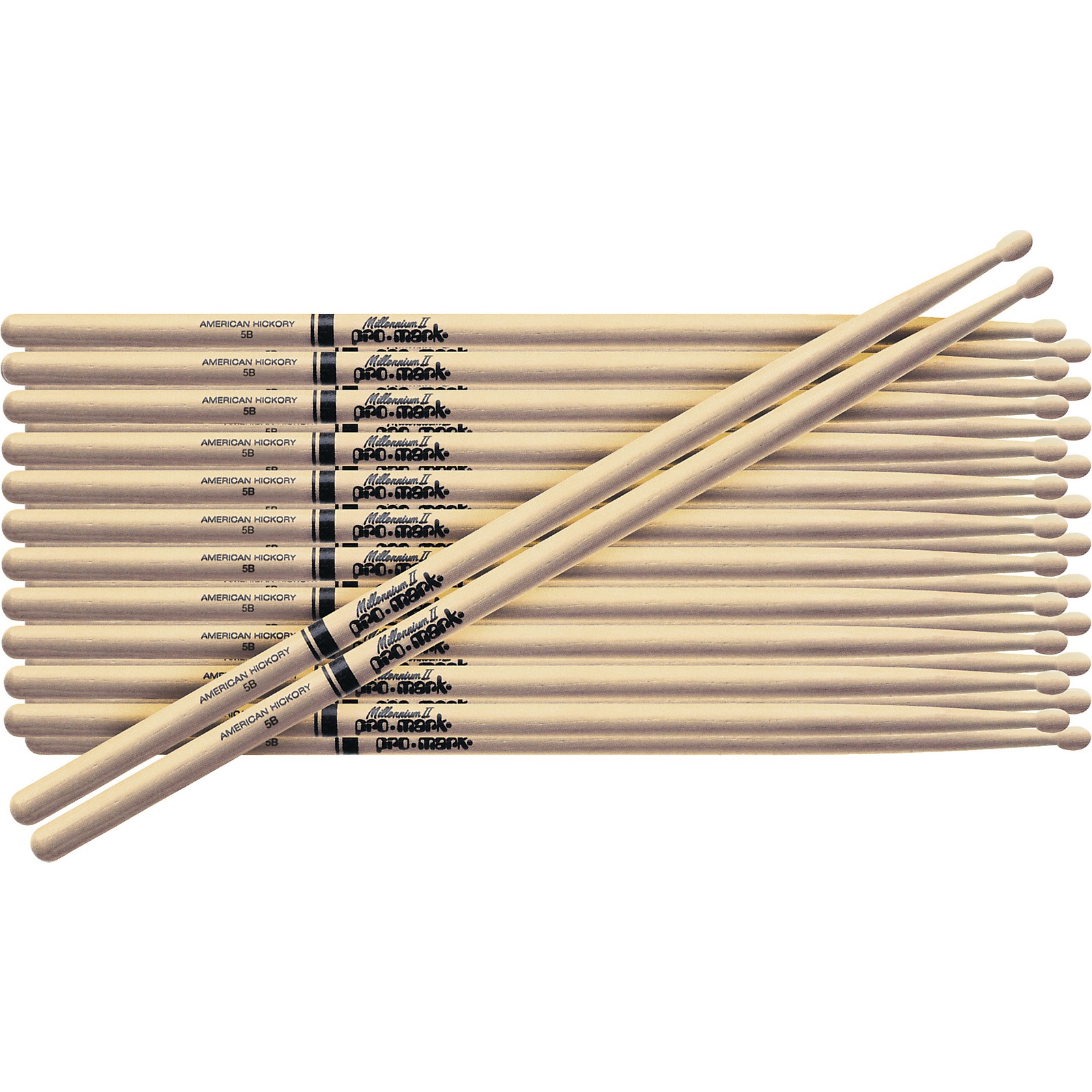 Promark 12 Pair American Hickory Drumsticks Wood 2S Musician S Friend