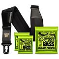 Ernie Ball 2832 Regular Slinky Round Wound Bass Strings 3 Pack with Neoprene Polylock Guitar Strap
