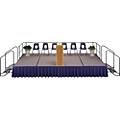 Midwest Folding Products 4' Deep X 8' Wide Single Height Portable Stage & Seated Riser 16 Inches High Pewter Gray Carpet16 Inches High Hardboard Deck