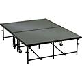 Midwest Folding Products 4' Deep x 8' Wide Mobile Stage 16 Inch High Gray Polypropylene Deck24 Inch High Carpeted Deck