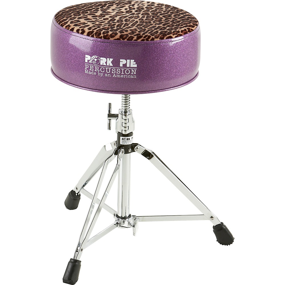 Pork Pie Round Drum Throne Purple with Leopard Top | eBay