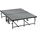 Midwest Folding Products 6' Deep X 8' Wide  Mobile Stage 8 Inch High Pewter Gray Carpeted Deck16 Inch High Hardboard Deck
