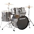 Ludwig BackBeat Complete 5-Piece Drum Set With Hardware and Cymbals Black SparkleMetallic Silver Sparkle