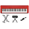Casio Casiotone CT-S1 61-Key Portable Keyboard Essentials Bundle - Red
