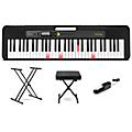 Casio Casiotone LK-S250 Lighted 61-Key Digital Keyboard Essentials Bundle Black