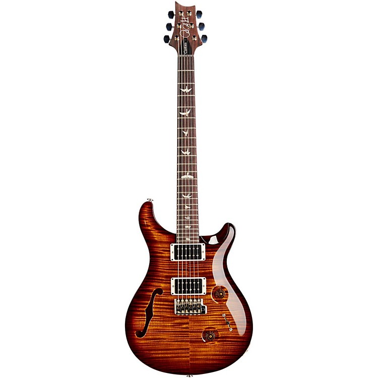 PRS Custom 24 SemiHollow Electric Guitar Black Gold Wrap Burst