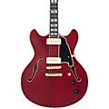D'Angelico Deluxe DC Semi-Hollow Electric Guitar Satin Brown BurstSatin Trans Wine
