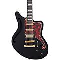 D'Angelico Deluxe Series Bedford SH Electric Guitar With USA Seymour Duncan Pickups and Stopbar Tailpiece BlackBlack