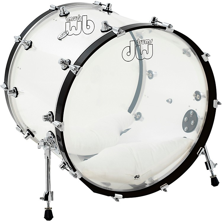 DW Design Series Acrylic Bass Drum with Chrome Hardware 22 x 18 in. Clear Musician's Friend