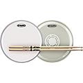 EVANS EC Reverse Dot Snare Batter and Snare Side Head Pack With Free Pair of Promark Sticks Wood 5B