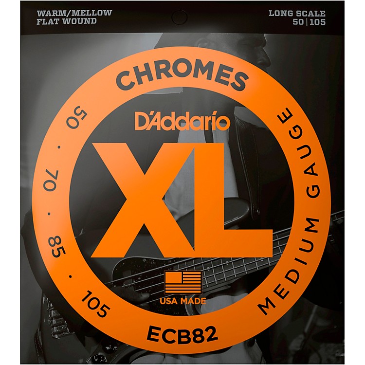 D'Addario ECB82 Chromes Flatwound Medium Bass Strings Musician's Friend