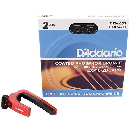 D'Addario EXP16 Phosphor Bronze Acoustic Guitar Strings Light 2Pack