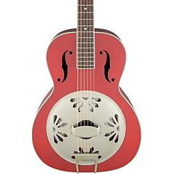 G9241 Alligator Biscuit Round-Neck Acoustic-Electric Resonator Guitar Chieftain Red