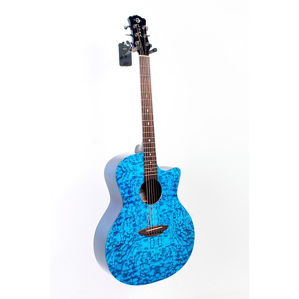 UPC 888365338965 product image for Luna Guitars Gypsy Acoustic Guitar Trans Blue, Quilt 888365338965 | upcitemdb.com