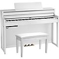 Roland HP704 Digital Upright Piano With Bench Polished EbonyWhite