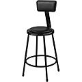 National Public Seating Heavy-Duty Vinyl Padded Steel Stool With Backrest 18