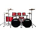 TAMA Imperialstar 8-Piece Double Bass Drum Set With MEINL HCS Cymbals Hairline BlackCandy Apple Mist