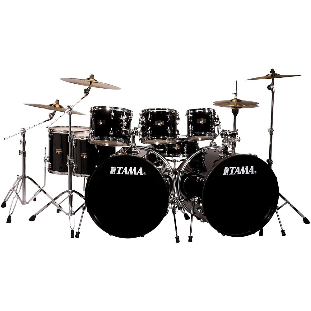 UPC 887802050026 product image for Tama Imperialstar 8-Piece Double Bass Drum Set with Meinl HCS Cymbals Black | upcitemdb.com