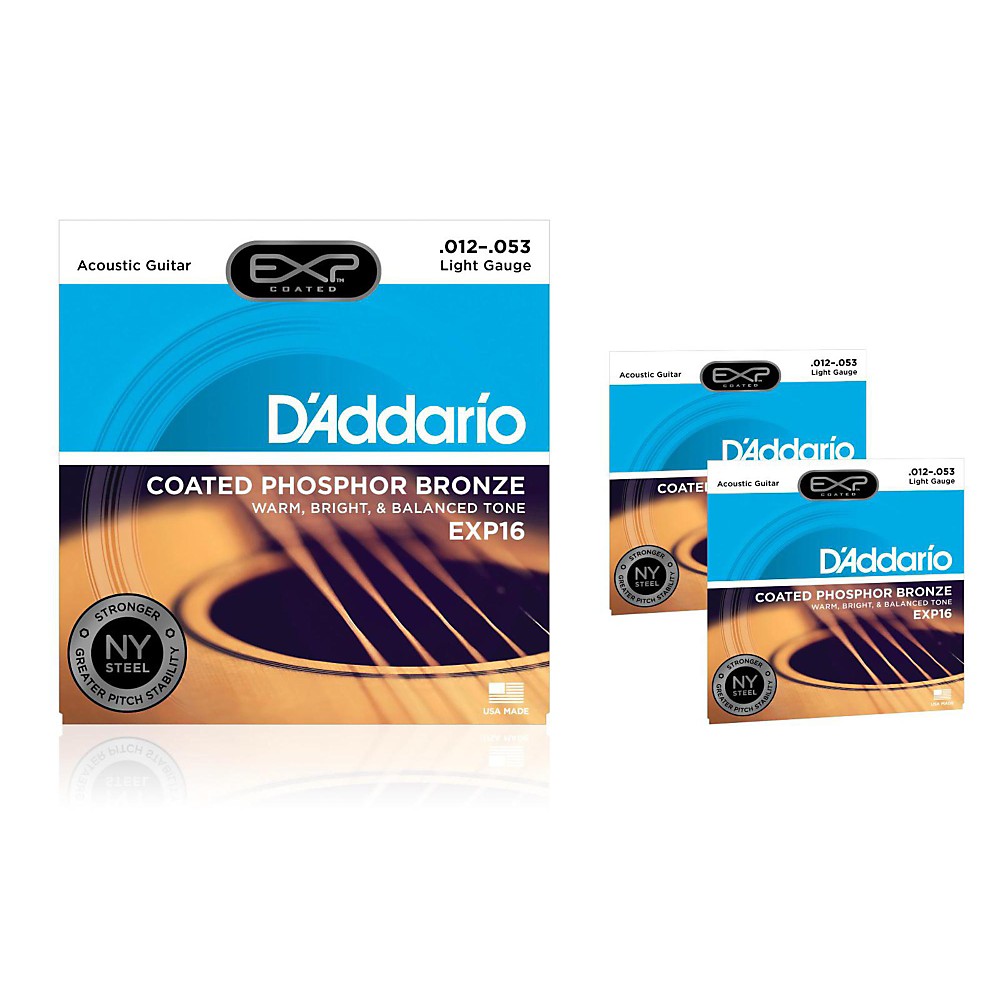 d"addario exp16 coated phosphor bronze light acoustic guitar