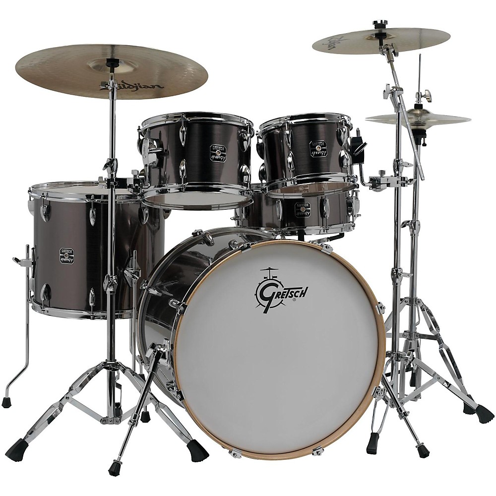Gretsch Drums Energy VB 5Piece Drum Set with Zildjian Cymbals Gray