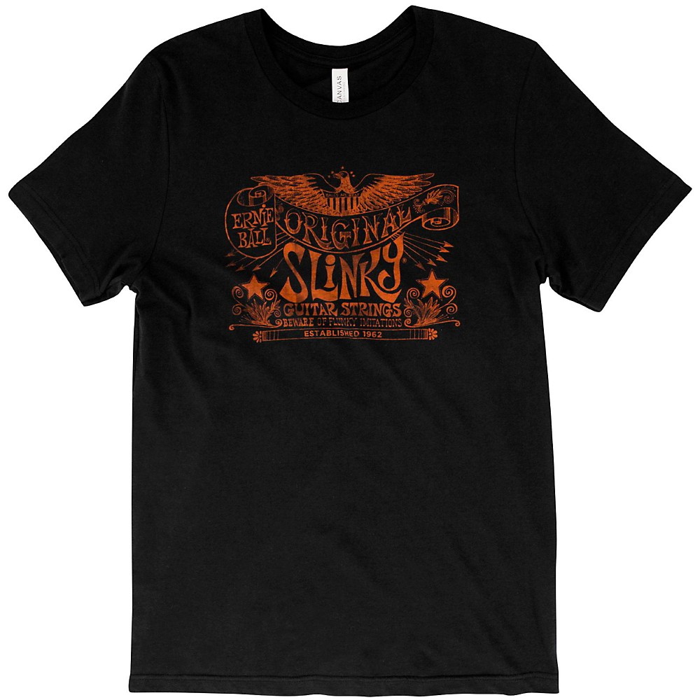 Ernie Ball Original Slinky Vintage Black TShirt Black eBay
