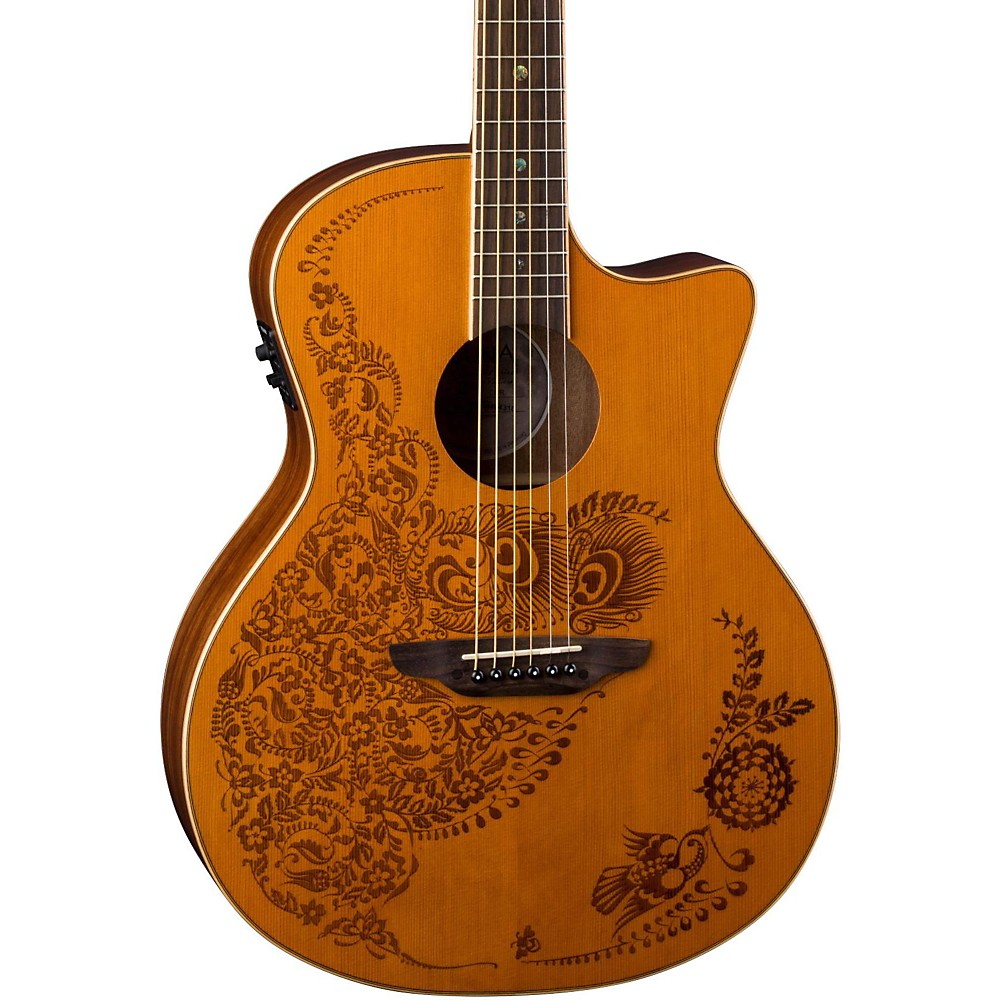 Luna Guitars Henna 0asis Cedar Acoustic-Electric Guitar Satin Natural