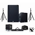 QSC K12.2 Powered Speaker Pair With KS118 Subwoofer, Stands, Covers, and Cables