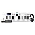 Arturia KeyLab Essential MK3 MIDI Keyboard Controller With Universal Audio Volt 2 USB Audio Interface & TASCAM TH-200X Studio Headphones - White