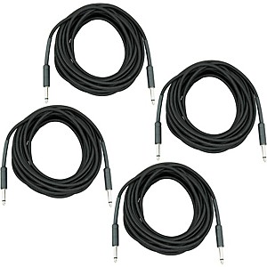 Musician's Gear Braided Instrument Cable 1/4 30 Ft 4-Pack