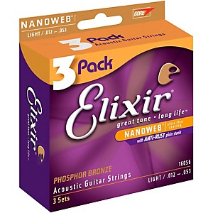 Elixir Elixir Light Nanoweb Phosphor Bronze Acoustic Guitar Strings