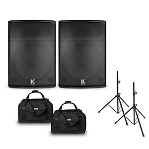 Kustom KPX Powered Speaker Package With Stands and Tote Bags