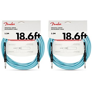 Fender Original Series Limited-Edition Instrument Cable 18.6 ft. Sonic Blue 2-Pack