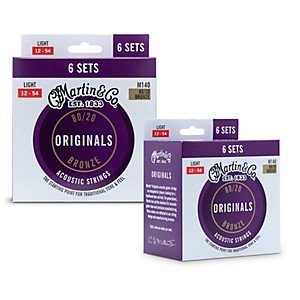 Martin Originals 80/20 Bronze Acoustic Guitar Strings Light 12 Pack