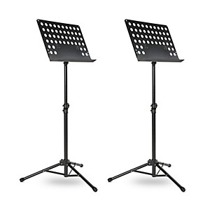 Musician's Gear Tripod Orchestral Music Stand Perforated Black - 2 Pack