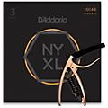 D'Addario NYXL1046 Light 3-Pack Electric Guitar Strings and NS Reflex Capo Antique Bronze