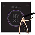 D'Addario NYXL1149 Medium 3-Pack Electric Guitar Strings and NS Reflex Capo Antique Bronze Antique Bronze