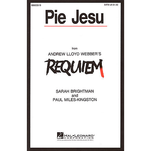 Hal Leonard Pie Jesu (from Requiem) SATB by Sarah Brightman composed by