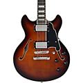 D'Angelico Premier Mini DC Semi-Hollow Electric Guitar With Stopbar Tailpiece Black FlakeBrown Burst