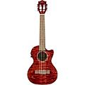 Lanikai QM-CET Quilted Maple Tenor with Kula PreampAcoustic Electric Ukulele Transparent BlackTransparent Red