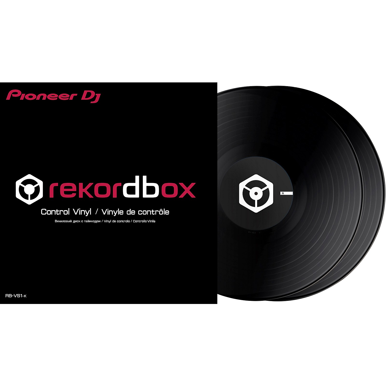 Pioneer RB VD1 CB Black Timecode Control Vinyl Pair For Rekordbox DJ