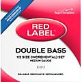 Super Sensitive Red Label Series Double Bass String Set 3/4 Size, Medium1/2 Size, Medium