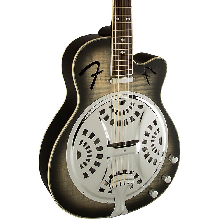 Fender Roosevelt CE Acoustic-Electric Resonator Guitar Moonlight Black