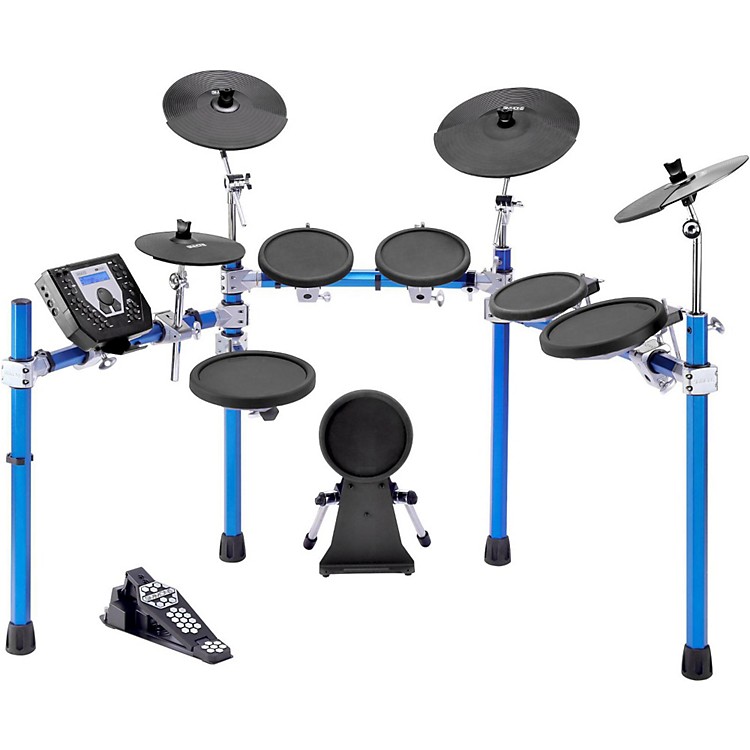 Simmons SD1500 Electronic Drum Set with Blue Metallic Rack Musician's