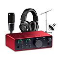 Focusrite Scarlett Solo 4th Gen Audio Interface Bundle With Audio-Technica Mic & Sterling Studio Headphone (Stand & Cable Included)