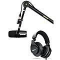 Shure Shure Deluxe Articulating Desktop Mic Boom Stand with Black MV7 Microphone and SRH440A Headphones Black