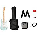 Squier Sonic Stratocaster Limited-Edition Maple Fingerboard Electric Guitar Pack With Fender Frontman 10G Amp Torino RedSonic Blue