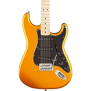 stratocaster guitar satin standard electric orange fingerboard fender