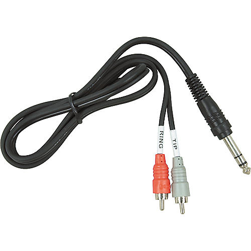 Hosa Stereo 1/4Inch Male TRS to Dual Male RCA Insert Cable 3.3 ft. Musician's Friend