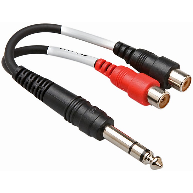 Hosa Stereo 1/4" Male TRS to Dual RCA Female Stereo Breakout YCable 6 in. Musician's Friend